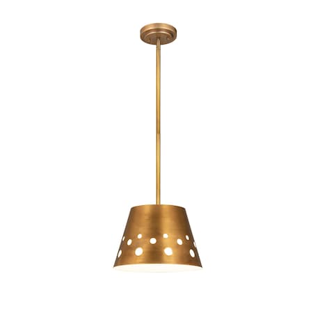 Katie 1 Light Chandelier, Rubbed Brass & Rubbed Brass